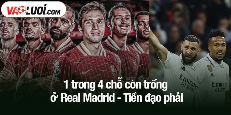 4 chỗ còn trống ở Real Madrid đang tranh giành gay gắt 1 trong 4 chỗ còn trống ở Real Madrid - Tiền đạo phải
