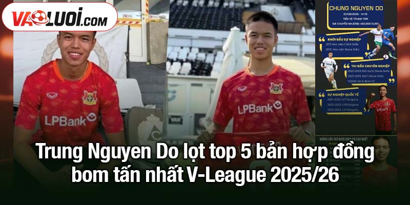 5 bản hợp đồng bom tấn nhất V-League 2025/26 Trung Nguyen Do lọt top 5 bản hợp đồng bom tấn nhất V-League 2025/26