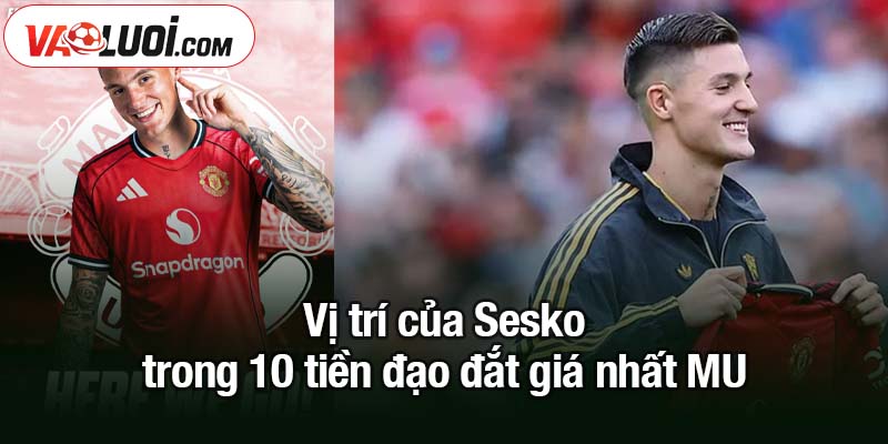 Vị trí của Sesko trong 10 tiền đạo đắt giá nhất MU Vị trí của Sesko trong 10 tiền đạo đắt giá nhất MU