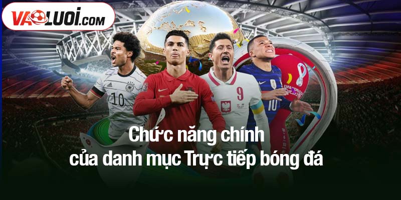 Trực tiếp bóng đá Chức năng chính của danh mục Trực tiếp bóng đá